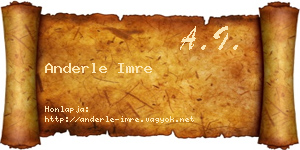 Anderle Imre névjegykártya