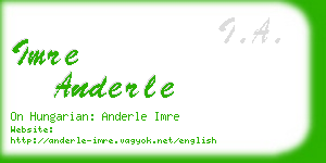 imre anderle business card